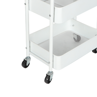 Chariot utilitaire mobile moderne à 3 niveaux en métal blanc avec poignée, chariot de rangement en fer pour cuisine, chambre et salle de bain