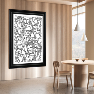 Tableau mural sur toile abstrait <span class=keywords><strong>noir</strong></span> <span class=keywords><strong>et</strong></span> <span class=keywords><strong>blanc</strong></span> avec <span class=keywords><strong>visage</strong></span> graffiti, art linéaire minimaliste, décoration moderne pour salle à manger <span class=keywords><strong>et</strong></span> maison - Product Image 1