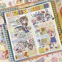 Stiker Buku Harian Gadis Gaya Jepang yang Lucu Instagram Guka Stiker Kreatif DIY