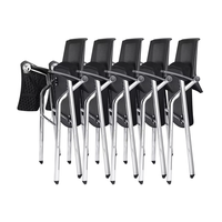 Chaise de formation pliable en tissu Foshan avec tablette d'écriture intégrée pour l'école, la salle de conférence, les étudiants, le personnel de bureau