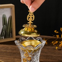 Brûle-Encens du Moyen-Orient et d'Afrique en Cristal, Décoration Intérieure, Ornement de Brûleur d'Aromathérapie au Charbon de Bois, Style Arabe