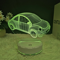 Lampe 3D créative à succès, personnalisable, rechargeable, lumière LED décorative de nuit avec télécommande pour chambre à coucher