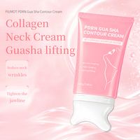 Crème pour le cou au collagène PDRN avec masseur Gua Sha intégré, crème raffermissante anti-rides pour le cou