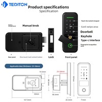 Serrure de porte intelligente Tuya, étanche, avec empreinte digitale, carte RFID, code, pour extérieur, bois, métal, portail, sans clé, carte mémoire cloud, SDK, application
