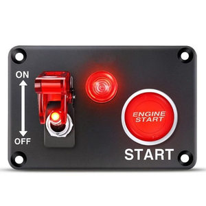 2-in-1 5P Toggle Ignition Switch Panel SPST ON-OFF LED Indicator IP65 Rated for Marine Start Engine Rocker Switches Stainless - Product Image 1