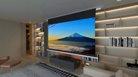 Écran de projection motorisé encastré au plafond UST ALR de 135 pouces, 4k/8k 3D UHD 16:9, tissu PVC anti-reflet de la lumière ambiante UST