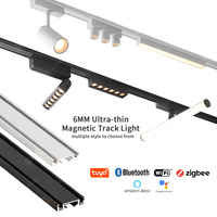 Spot encastré de surface 4 lignes 3 phases, système de rail adaptateur pour bijoux, éclairage sur rail LED COB à aspiration magnétique pour rail magnétique