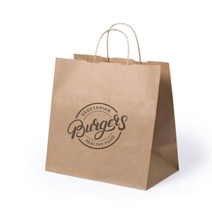 Bolsa de Compras Promocional Ecológica de Papel Kraft Reciclado con Asa de Transporte, Bolsa Deportiva Sostenible con Cordón para Llevar - Product Image 1