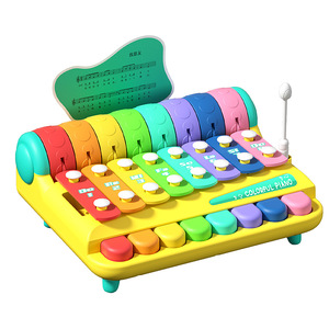 Nhựa Trẻ Em Đầu Giáo Dục Xylophone Đàn Piano Âm Nhạc Đồ Chơi Kit 3 Trong 1 Nhạc Cụ Đồ Chơi - Product Image 2