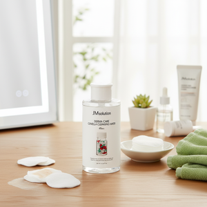 ผลิตภัณฑ์ดูแลผิวหน้าจากเกาหลี JMSOLUTION Derma Care Centella Cleansing Water สำหรับทำความสะอาดผิวหน้า ขายส่ง 1 ชิ้น 500 มล. ผลิตในเกาหลี - Product Image 3