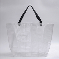 Sac tissé en PP transparent très vendu, réutilisable, de haute qualité, pour les courses, le shopping et l'emballage