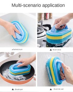 Bleu doux <span class=keywords><strong>magique</strong></span> éponge gomme <span class=keywords><strong>brosse</strong></span> de nettoyage manipulé baignoire épurateur pour carreaux de céramique cuisine <span class=keywords><strong>piscine</strong></span> brosses de nettoyage efficaces - Product Image 4