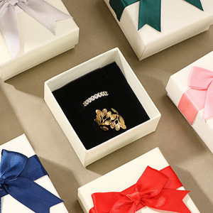 Square Waterproof Gift Boxes Matt Lamination <b>Sponge</b> Lining Ribbon Bow Ivory Board High-End Rigid Packaging for Gift Craft Use - Product Image 3