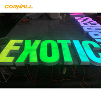 Panneau en acrylique LED personnalisable avec cadre en acier inoxydable |   Panneaux publicitaires muraux imprimés UV, certifiés IP67 et CE, pour les magasins