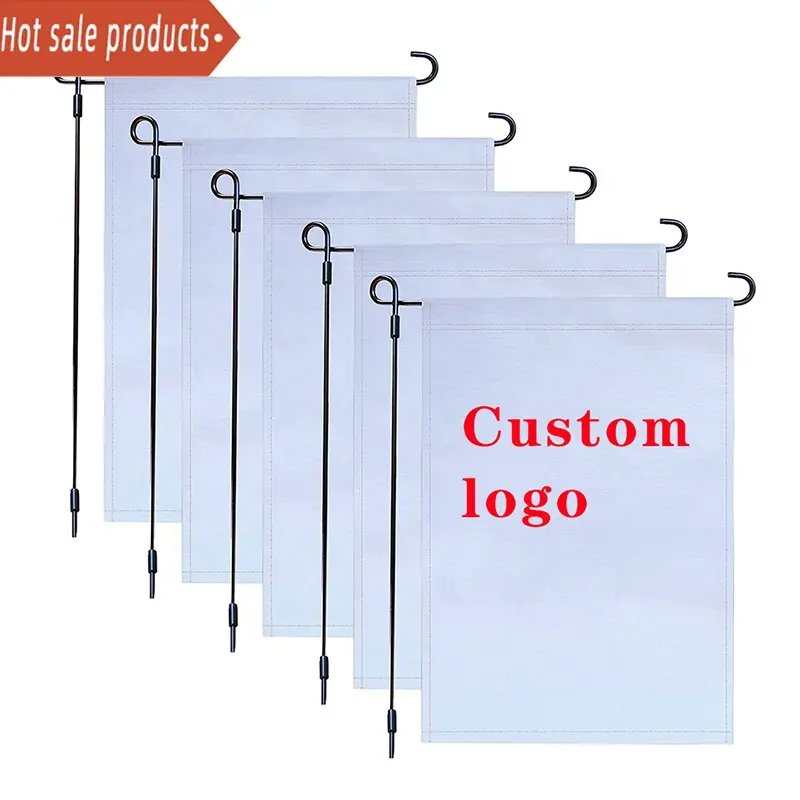 Groothandel Custom Logo Tuin Vlag Holiday Garden Banner Hoge Kwaliteit Polyester Sublimatie Tuin Vlaggen