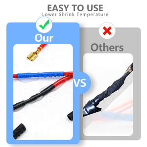 200 pièces <span class=keywords><strong>3</strong></span>:1 rapport de rétrécissement bricolage adhésif doublé gaine thermorétractable Kit d'emballage étanche <span class=keywords><strong>noir</strong></span> rouge isolation de câble électrique - Product Image 6