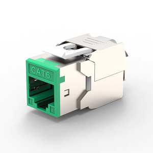 Module réseau <span class=keywords><strong>RJ45</strong></span> Keystone blindé multicolore en alliage de zinc Cat6A Cat7 10G STP 180 degrés sans outil pour panneau de brassage PoE++ - Product Image 4