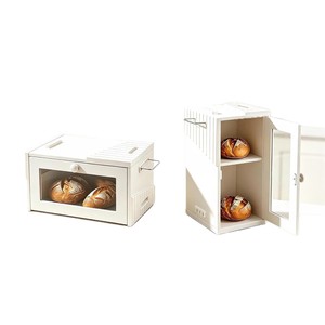 Organizador de Pan de Bambú con Tapa Abatible, Gran Capacidad, Almacenamiento de Cocina, Contenedor de Pan de Color Sólido para Escritorio - Product Image 1