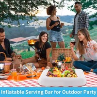 Tragbarer Swimmingpool Pool Float Aufblasbarer Bier tisch Eis kübel Servieren Salat bar Tablett Essen Wassersport Drops hipping Lustig