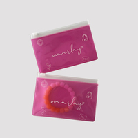Emballage de bijoux personnalisé de luxe Sac en plastique à fermeture éclair Sac à fermeture éclair mignon et souple pour boucle d'oreille Logo réutilisable Mini sac pochette à fermeture éclair PVC EVA