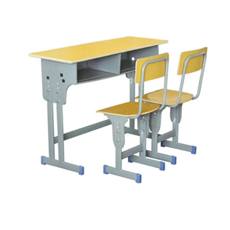 학교 교실 조정 가능한 금속 2 인용 책상과 학습을위한 의자
