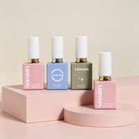 Flacons vides carrés en verre rose et bleu pour vernis à ongles en gel, 10 ml et 12 ml, avec pinceau, pour emballage cosmétique