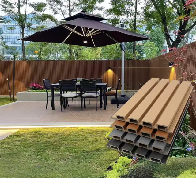 Great Outdoor Waterproof Fluted WPC Wall Panel External Cladding for Garden Fireproof Composite Plastic Wall Panel