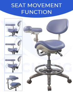 Tabouret ergonomique pour médecins, dentistes, infirmières, assistants, avec accoudoir rotatif à 360°, hauteur réglable, cuir PU et microfibre - Product Image 4