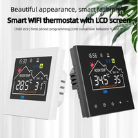 UBARO WiFi Smart Electric 16A Termostat Pemanas Lantai Tuya App Layar Sentuh Kontrol Suara Sensor NTC Rumah Hotel Komersial