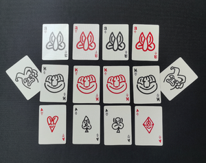 Cartes à jouer de <span class=keywords><strong>tarot</strong></span> miniatures personnalisées taille pont personnalisée impression en noir et blanc sur papier de noyau noir 310gsm - Product Image 4