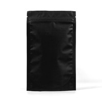 Sacs en plastique refermables mats personnalisés avec fenêtre, pochettes debout avec fermeture éclair, sacs en mylar noir