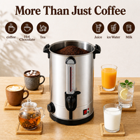 Urne à café en acier inoxydable 304 avec jauge de niveau et robinet à levier, 30 tasses, pour hôtel, café