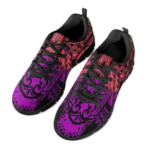최고의 판매 폴리네시아 전통 부족 다채로운 인쇄 테니스 신발 편안한 캐주얼 스니커즈 세련된 숙녀 운동화
