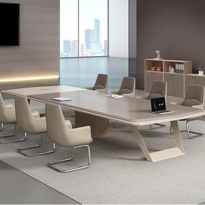 Table de conférence Saint-Lee rectangulaire, grande table de réunion de bureau, peinture thermolaquée stable, quincaillerie de haute qualité - Product Image 4