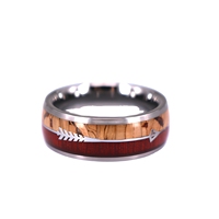 Bois de liège et palissandre deux flèches de chasse en argent incrusté dôme bague en tungstène pour la fête de mariage anniversaire saint valentin idée cadeau