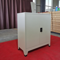 Casier métallique demi-hauteur à 2 portes battantes pour bureau, gain de place, petit meuble de bureau compact avec serrure