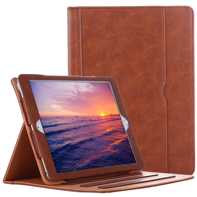 Leather Case for ipad air Air2 Premium Leather Business Folio Stand Cover with Built-in Apple Pencil Holder