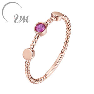 Anillo de Rubí Natural en Oro Rosa de 18K de UM Jewelry, Diseño Único, Pulido Exquisito, Certificado por NGTC, Venta al por Mayor, para Aniversario o Fiesta - Product Image 1