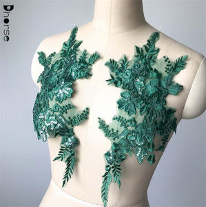 Vendita calda costumi colorati paillettes trasparenti ricamo applicazioni di pizzo da sposa - Product Image 6