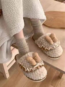 2025ใหม่รองเท้าแตะพื้นรองเท้าหนานุ่มสำหรับผู้หญิง, รองเท้าแตะผ้าฝ้ายกันลื่นนุ่มให้ความอบอุ่นสำหรับฤดูหนาว - Product Image 5