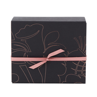 Coffret cadeau en carton noir avec diffuseur de bougies et roseaux, boîte d'emballage personnalisée, boîte à bougies en lin de luxe