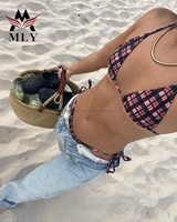Mly Nieuwe Sexy Tweedelige Bikini Set Geribbeld Hot Private Label Badmode Badpakken Voor Dames