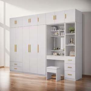 Customized <b>Wardrobe</b> Furniture Bedroom <b>Set</b> Hotel Home Solid Wood Large <b>Wardrobe</b> With Dressing Table - Product Image 2