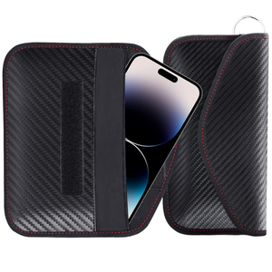 Étui <span class=keywords><strong>anti</strong></span>-<span class=keywords><strong>RFID</strong></span> pour <span class=keywords><strong>clé</strong></span> de <span class=keywords><strong>voiture</strong></span>, sac Faraday Lanpard avec fermeture éclair, bloquant les signaux <span class=keywords><strong>RFID</strong></span>, NFC, WiFi, pochette de blocage du signal de <span class=keywords><strong>clé</strong></span> de <span class=keywords><strong>voiture</strong></span> en fibre de carbone - Product Image 1