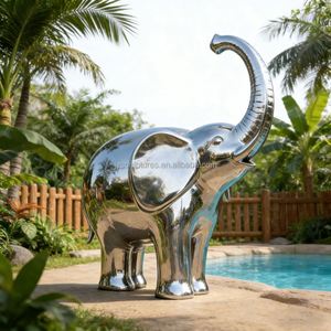 Escultura de Elefante de Acero Inoxidable Pulido Personalizada, Decoración para Zoológico/Parque Infantil (Servicio OEM/ODM) - Product Image 4