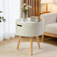 Table basse moderne avec rangement, pieds en bois portables, design minimaliste pour salon - Écologique et durable