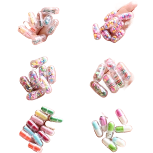 Accesorios para Carcasas de Teléfono con Diseño de Cápsula <span class=keywords><strong>Little</strong></span> Person, Material de Resina para Manualidades con Forma de Pastillas, Frutas y Rebanadas - Product Image 3