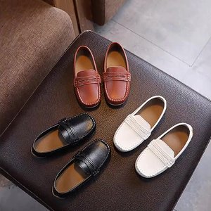 Mocassins en cuir PU pour tout-petits et jeunes garçons, chaussures plates habillées de créateur pour enfants - Product Image 4