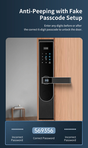 Cerradura Inteligente WiFi con Huella Dactilar TYSH Tuya/TTlock para Puertas de Madera con <span class=keywords><strong>Puerto</strong></span> de Carga de Emergencia para Apartamentos, <span class=keywords><strong>Hoteles</strong></span> y Hogares - Product Image 5