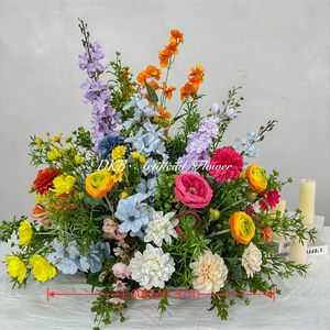 Flores modernas hechas a mano para el pasillo de boda, decoración colorida para el fondo del pasillo en el jardín al aire libre. - Product Image 2